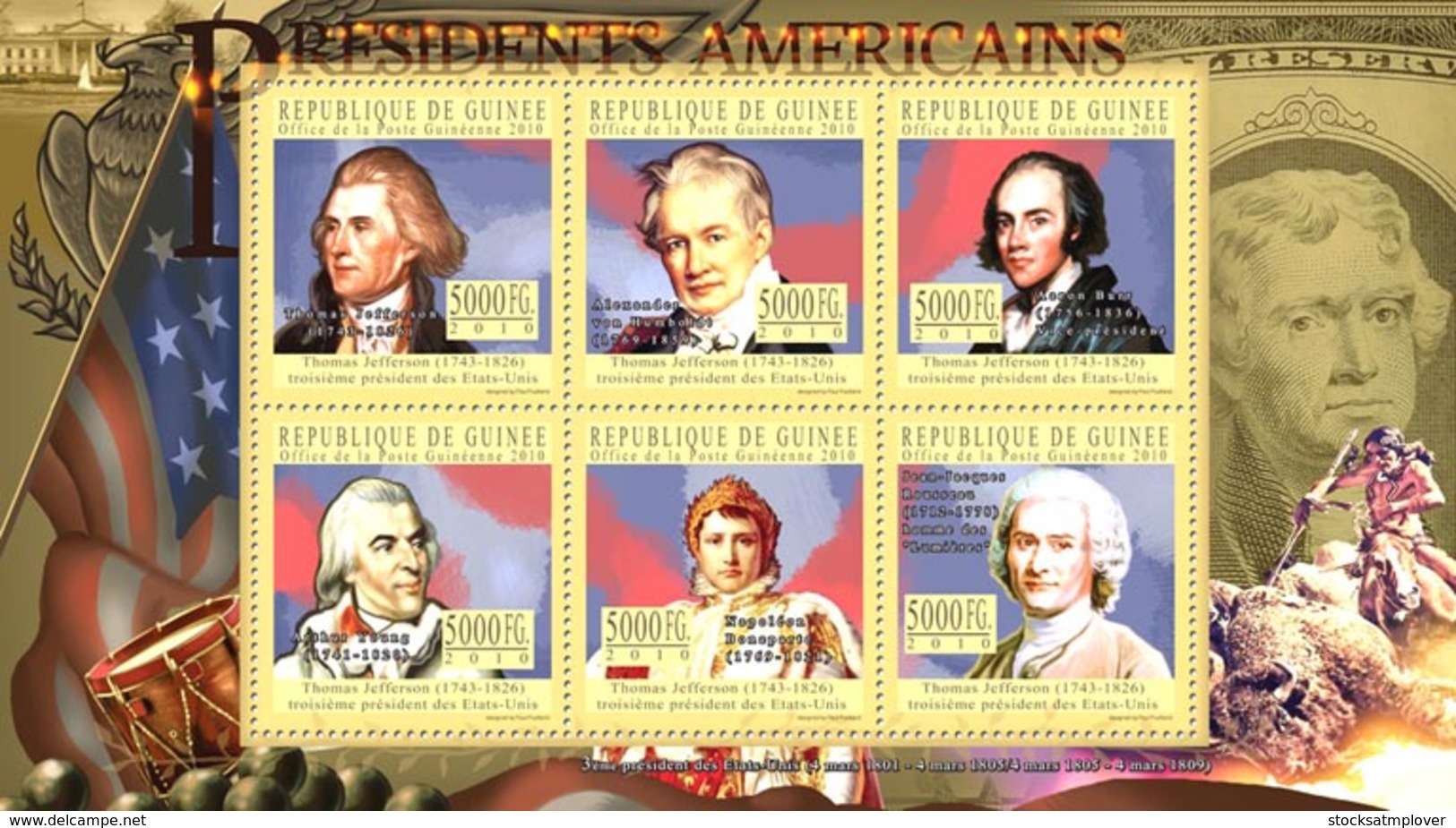 Guinea 2010  The Presidents Of USA – Thomas Jefferson - Guinea (1958-...)