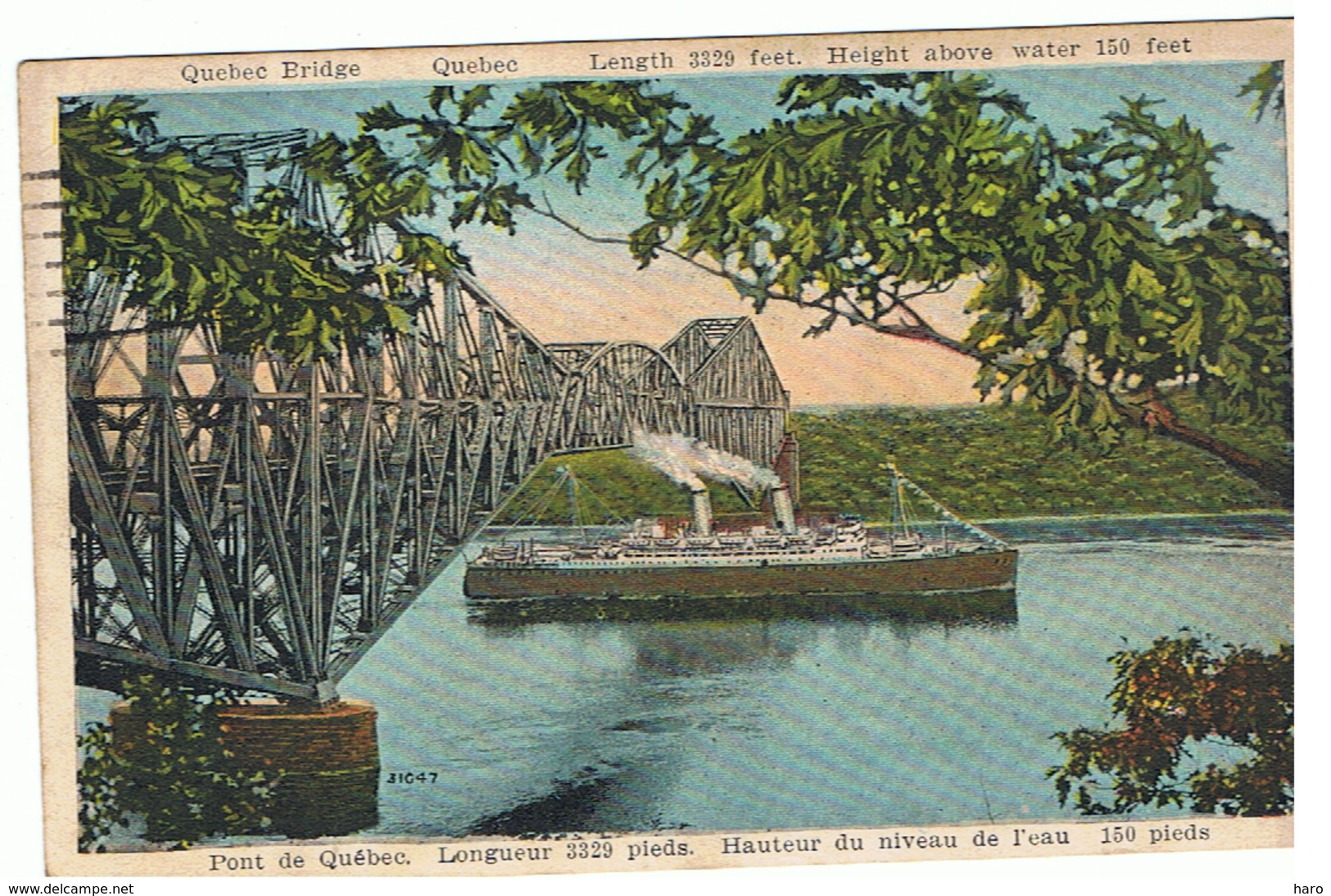 QUEBEC - Pont De Québec, Paquebot, Bateau,.. 1929 (Fr75) - Autres & Non Classés