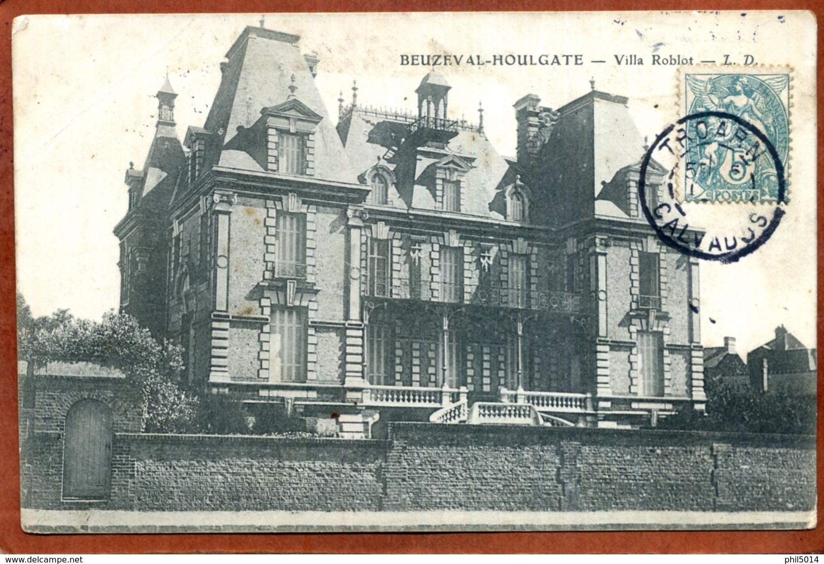 14  CPA  De BEUZEVAL-HOULGATE    Villa Roblot   Joli Plan    Bon état (traces D'usage) - Houlgate