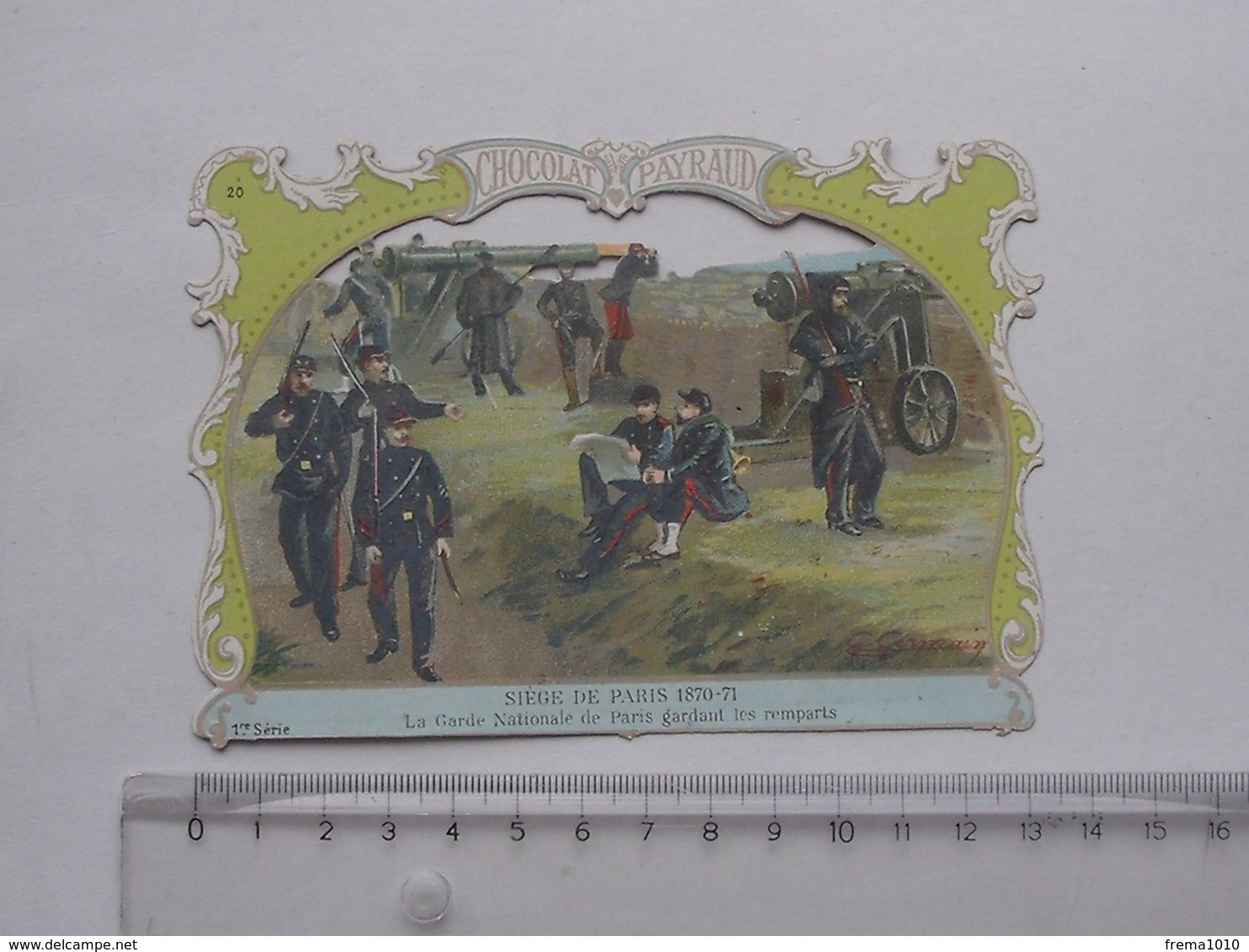 CHROMO DECOUPIS Chocolat PAYRAUD Grand Format: Siège De PARIS (1870) Garde Nationale - MILITAIRE - GERMAIN Illustrateur - Autres & Non Classés