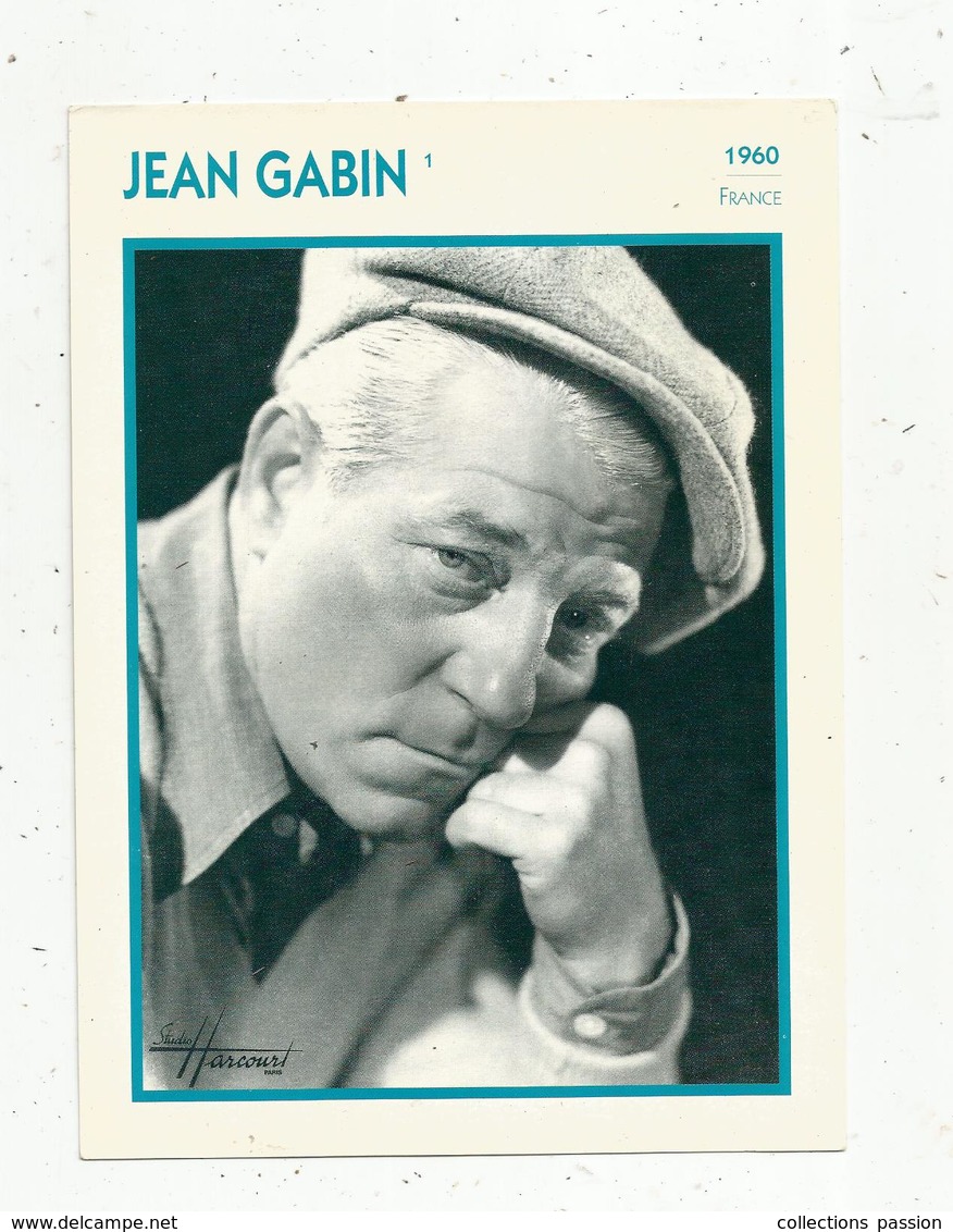 Photographie, Portrait De STARS, Cinéma ,acteur , JEAN GABIN ,1960, Photo Harcourt , 2 Scans ,fiche Descriptive - Personalità
