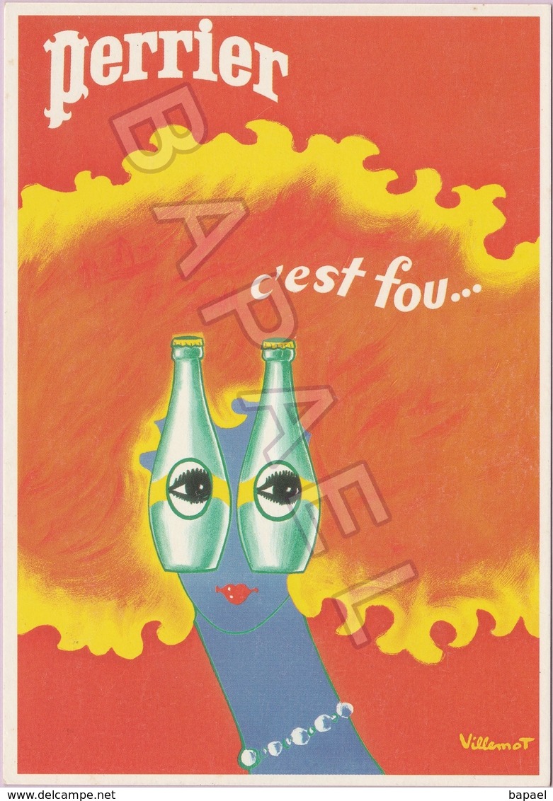 Publicité Sur Carte Postale - Perrier C'est Fou ... (Villemot 1976) - Publicité