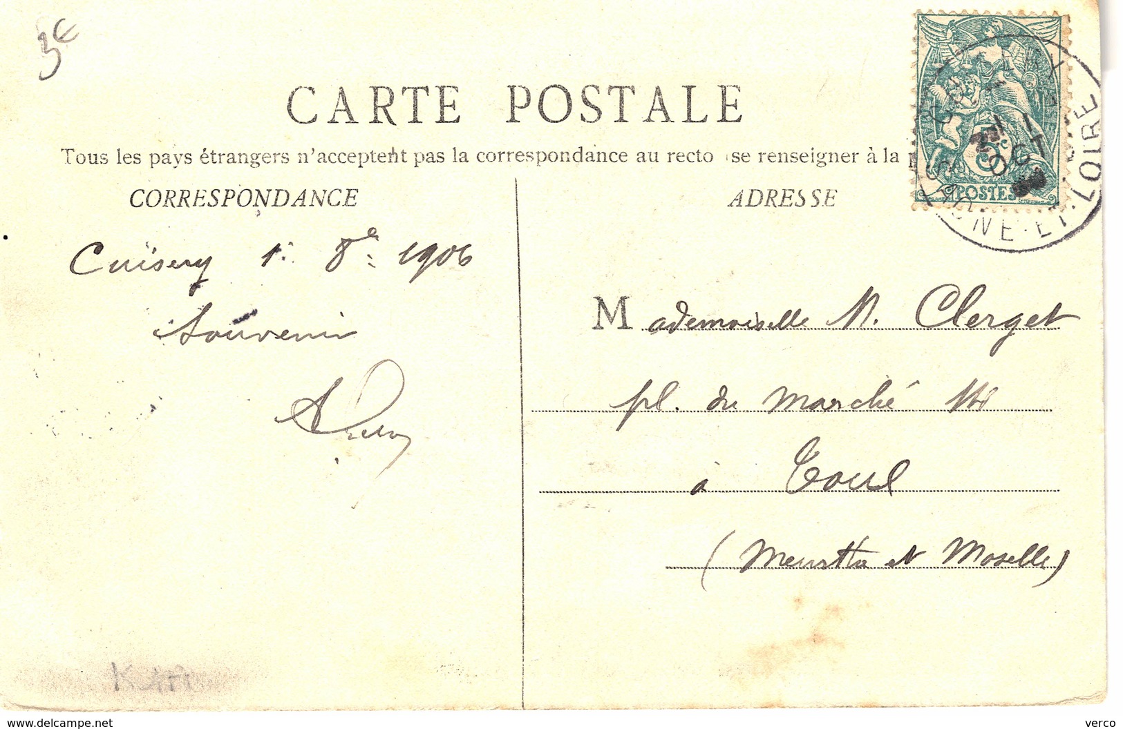 Carte Postale Ancienne De CUISERY - Other & Unclassified