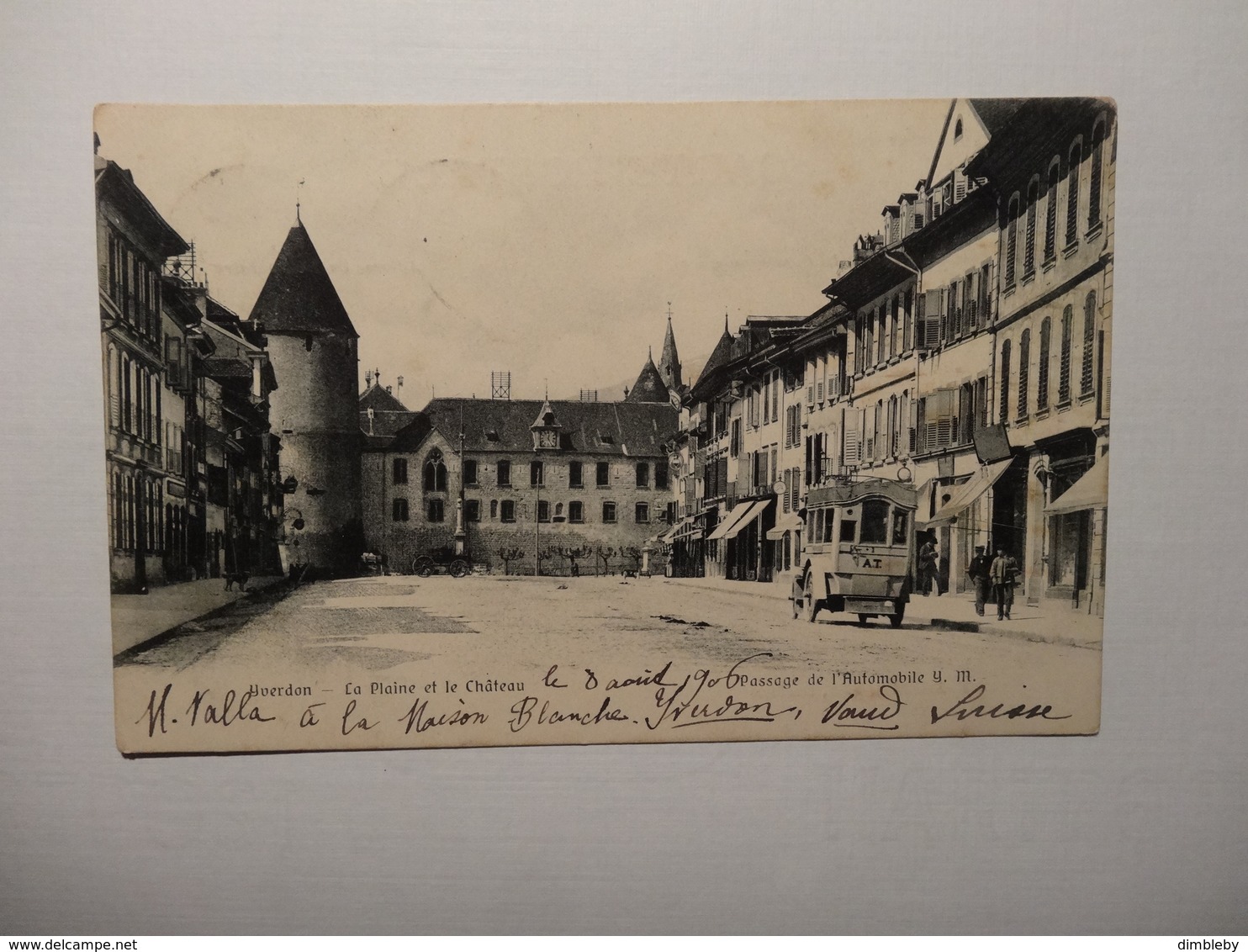 Yverdon - La Plaine Et Le Château - Passage De I'Automobil 1906 (5025) - Yverdon-les-Bains 