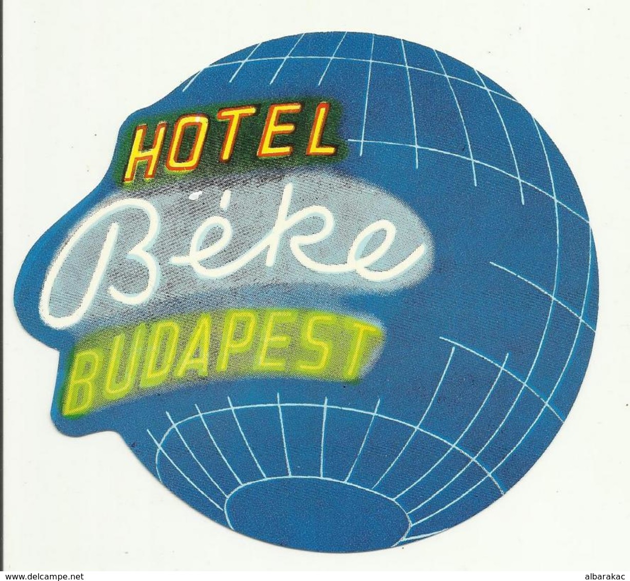 Vintage Luggage Label - Hotel Beke Budapest Hungary - Etiketten Van Hotels