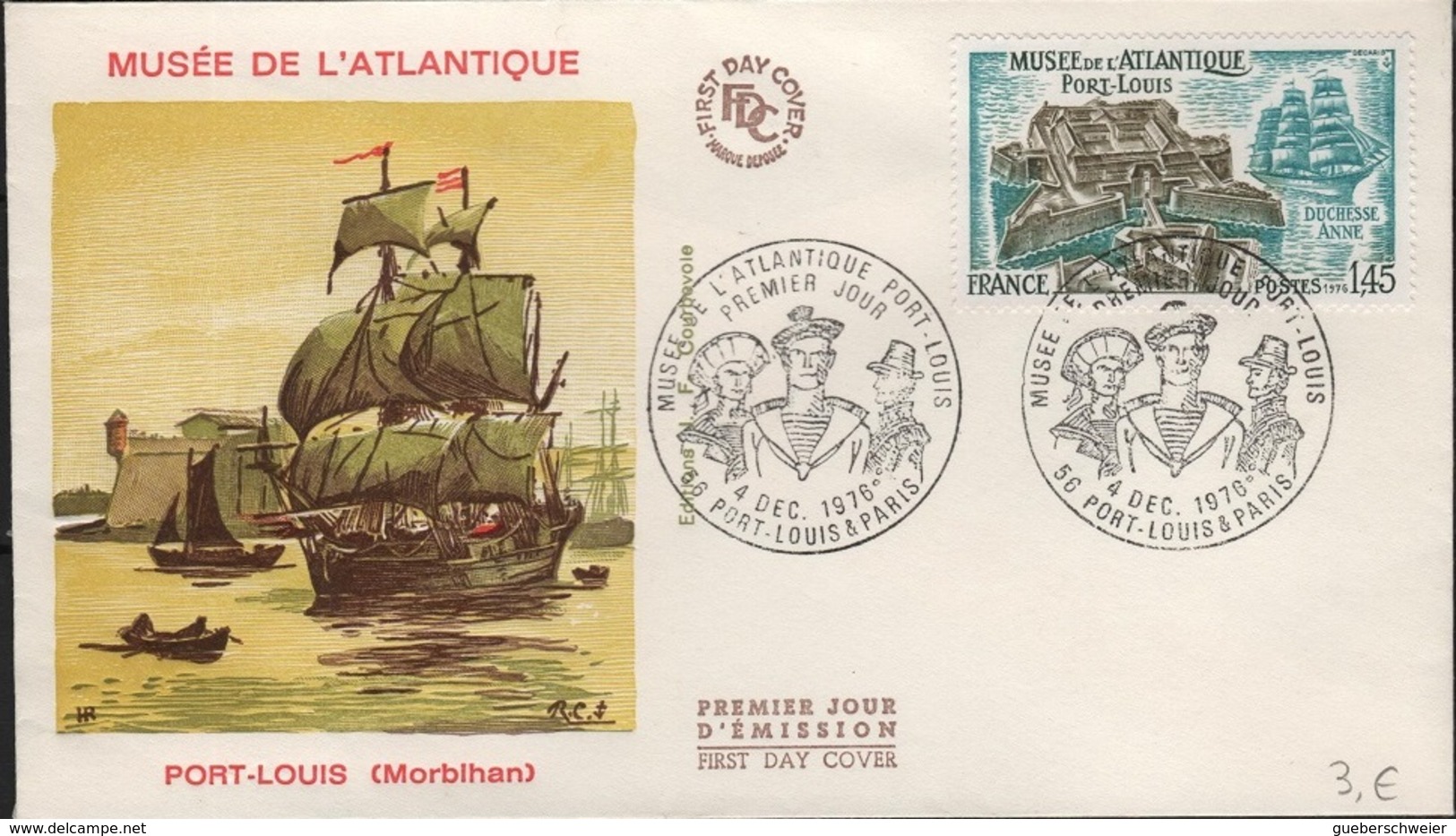 FDC 476 - FRANCE N° 1913 Musée De L'Atlantique Sur FDC 1976 - 1970-1979