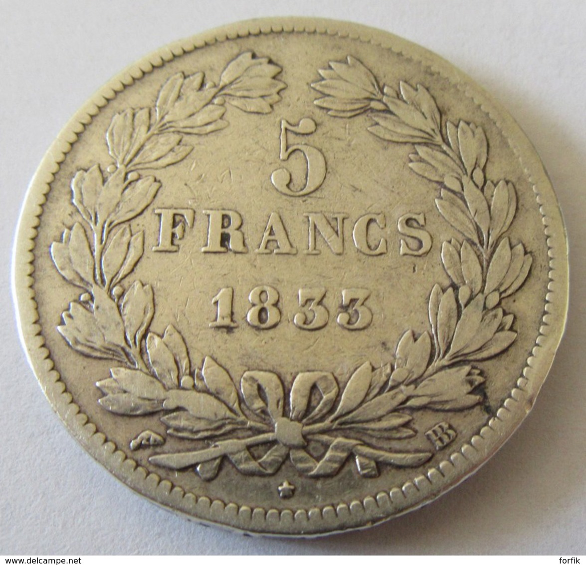 France - Monnaie 5 Francs Argent Louis Philippe I 1833 BB (Strasbourg) - Autres & Non Classés