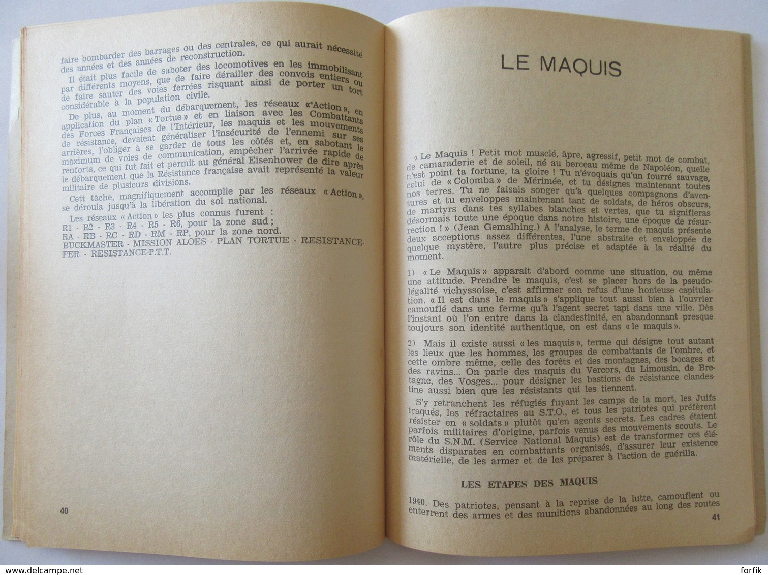 France - Livre La Resistance 1940 - 1945 - Edition de la Résistance n°100, 1964