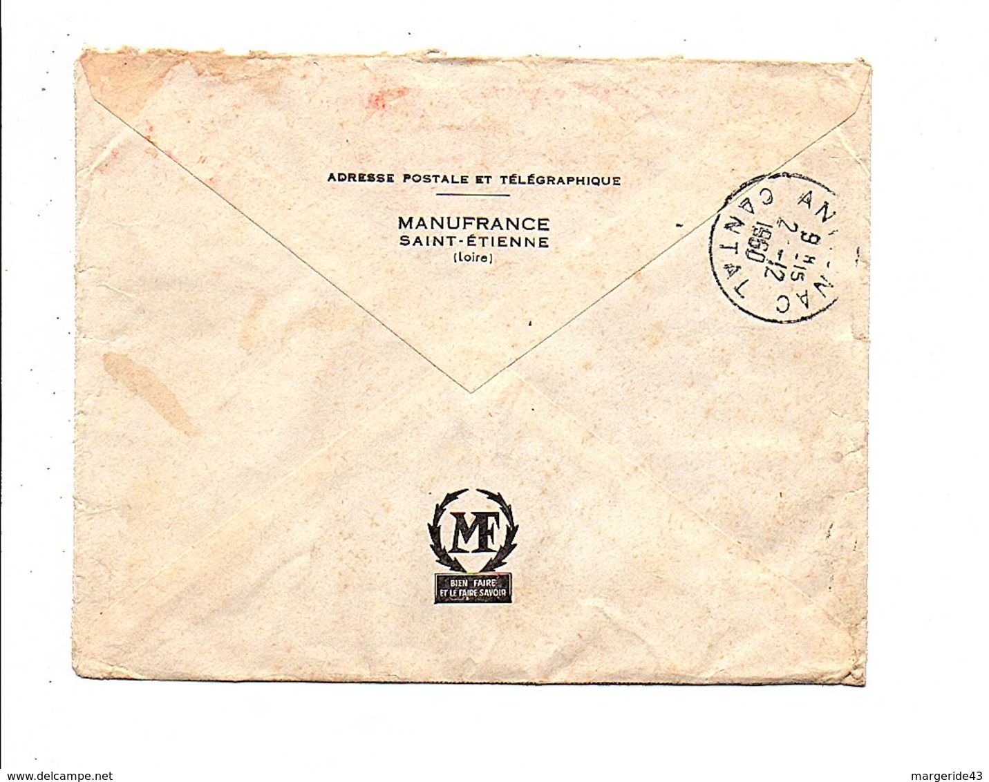 LETTRE A EN TETE MANUFRANCE DE SAINT ETIENNE MANUFACTURE 1960 - 1961-....