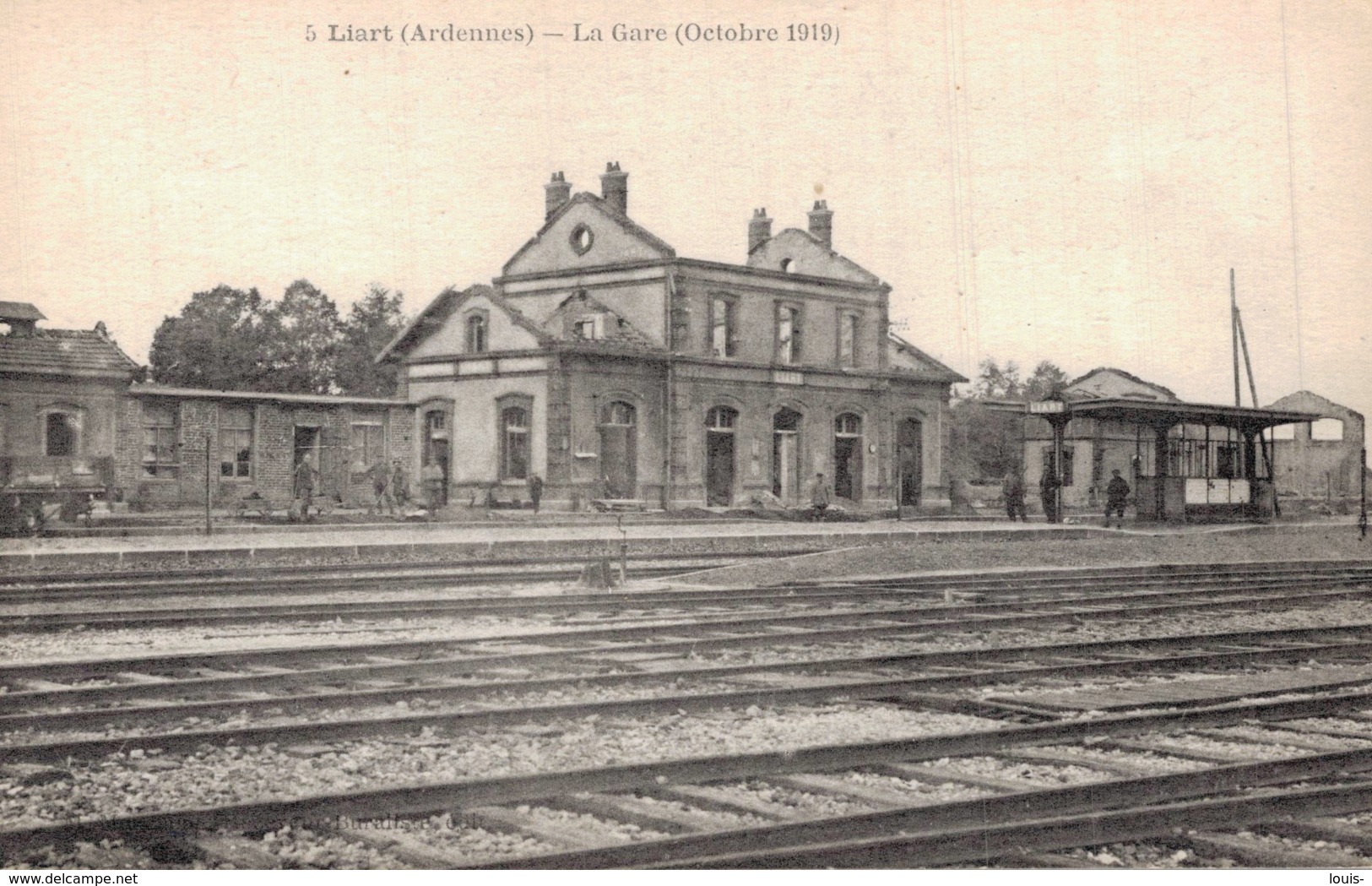 CPA --LIART - ARDENNES - LA GARE (OCTOBRE 1919) - Other & Unclassified