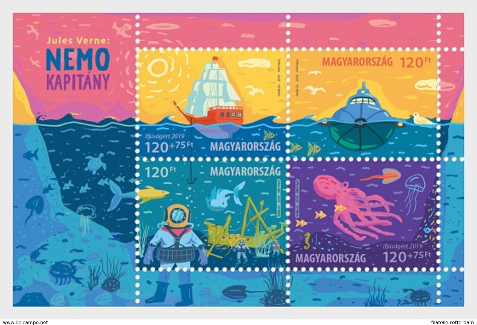 Hongarije / Hungary - Postfris / MNH - Sheet Jules Verne 2019 - Unused Stamps