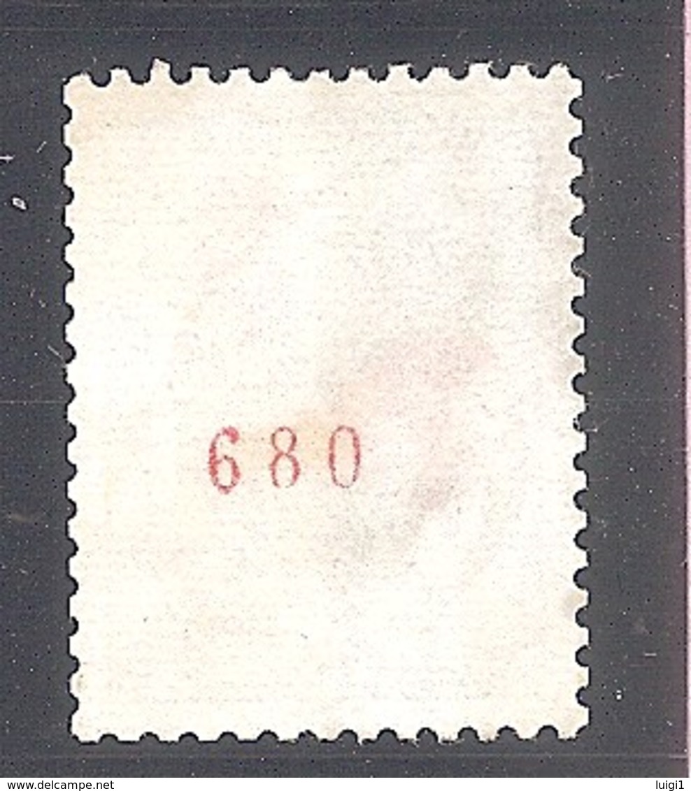 Coq DECARIS N°1331Ab - 30c . Roulette Oblitérée Avec N° Rouge 680 Au Verso. - Roulettes