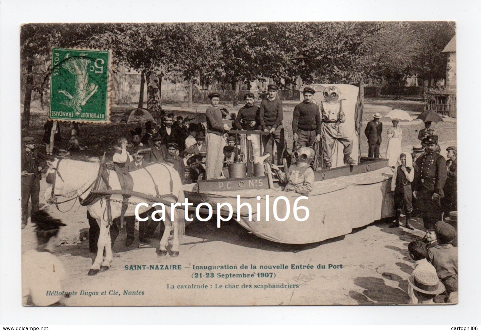 - CPA SAINT-NAZAIRE (44) - Inauguration De La Nouvelle Entrée Du Port 1907 - La Cavalcade : Le Char Des Scaphandriers - - Saint Nazaire
