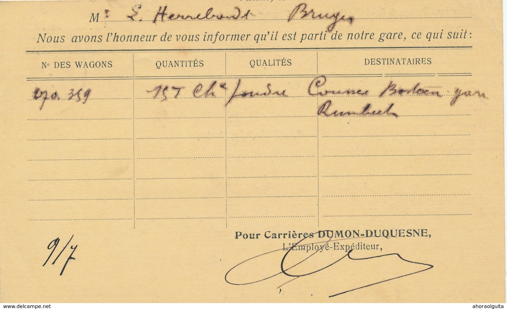 914/28 - Carte Privée TP Houyoux TOURNAI 1926 - Entete Carrières Et Produits Calcaires Dumon & Duquesne à VAULX - 1922-1927 Houyoux