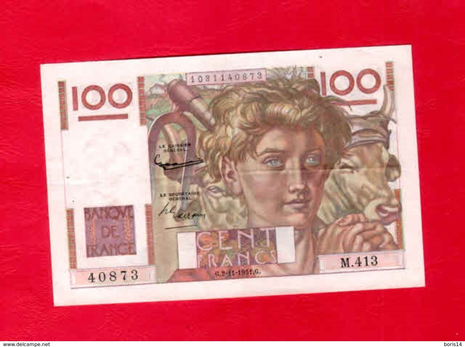 BILLET De 100 F - JEUNES PAYSANS  - 1952 - 100 F 1945-1954 ''Jeune Paysan''