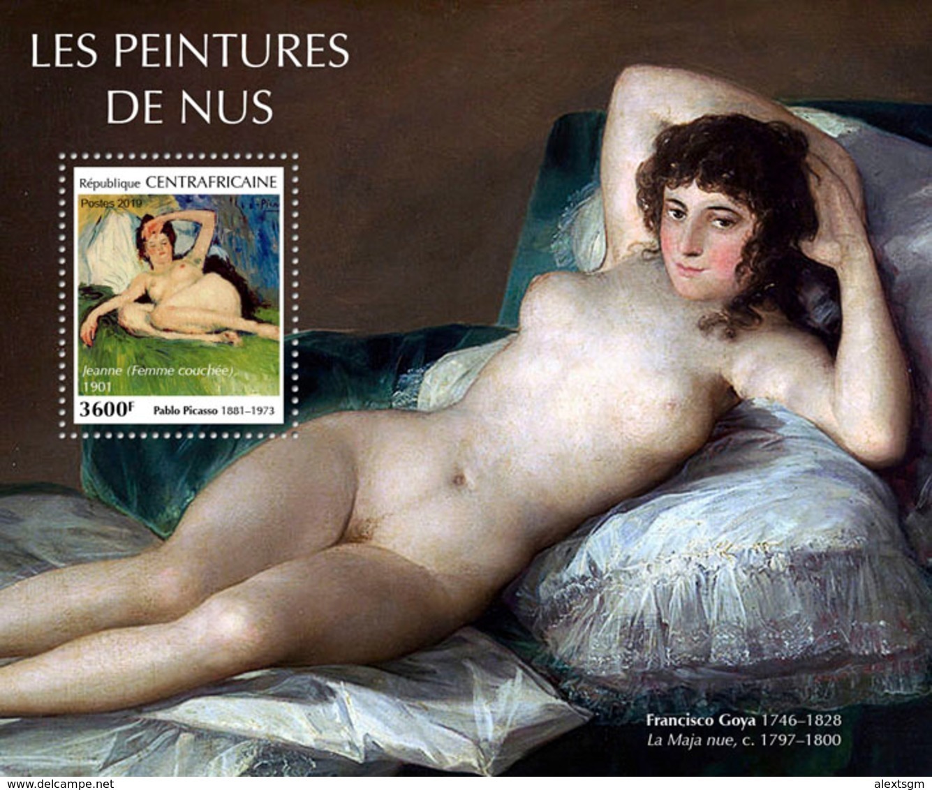 CENTRAL AFRICA 2019 - Nudes, Picasso S/S Official Issue - Picasso