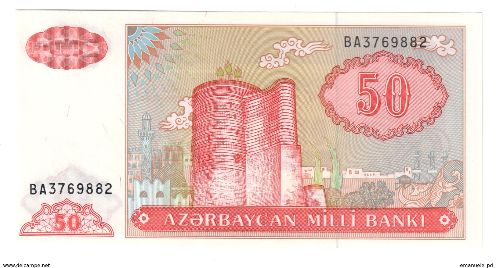 Azerbaijan 50 Manat 1993 UNC .C4. - Arzerbaiyán