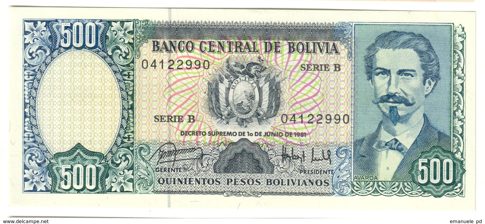 Bolivia 500 Bolivianos 1981 UNC .C4. - Bolivia