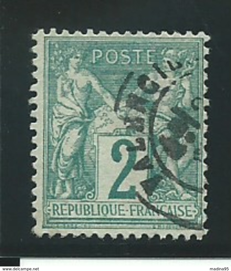 FRANCE: Obl., N° YT 62, T. I, Vert, TB - 1876-1878 Sage (Typ I)