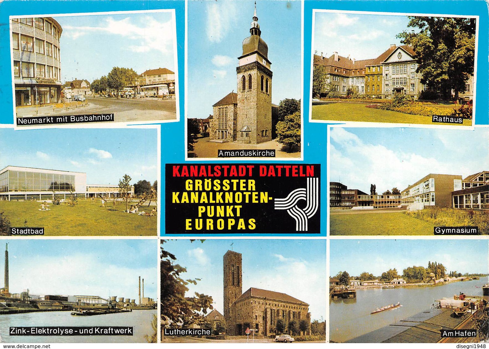 M07965 "KANALSTADT DATTELN-GROSSTER KANALKNOTEN-PUNNKT EUROPAS" 7 VEDUTE  CART ORIG.  SPED. 1979 -NO ANNULLO - Coesfeld