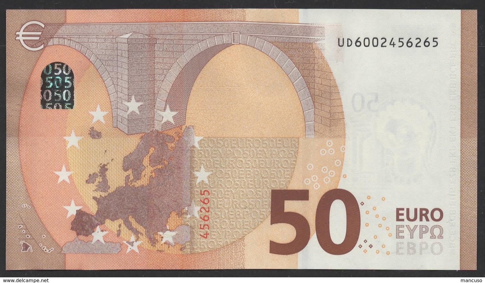 50 EURO FRANCE  UD U001 "00" - DRAGHI   UNC - 50 Euro