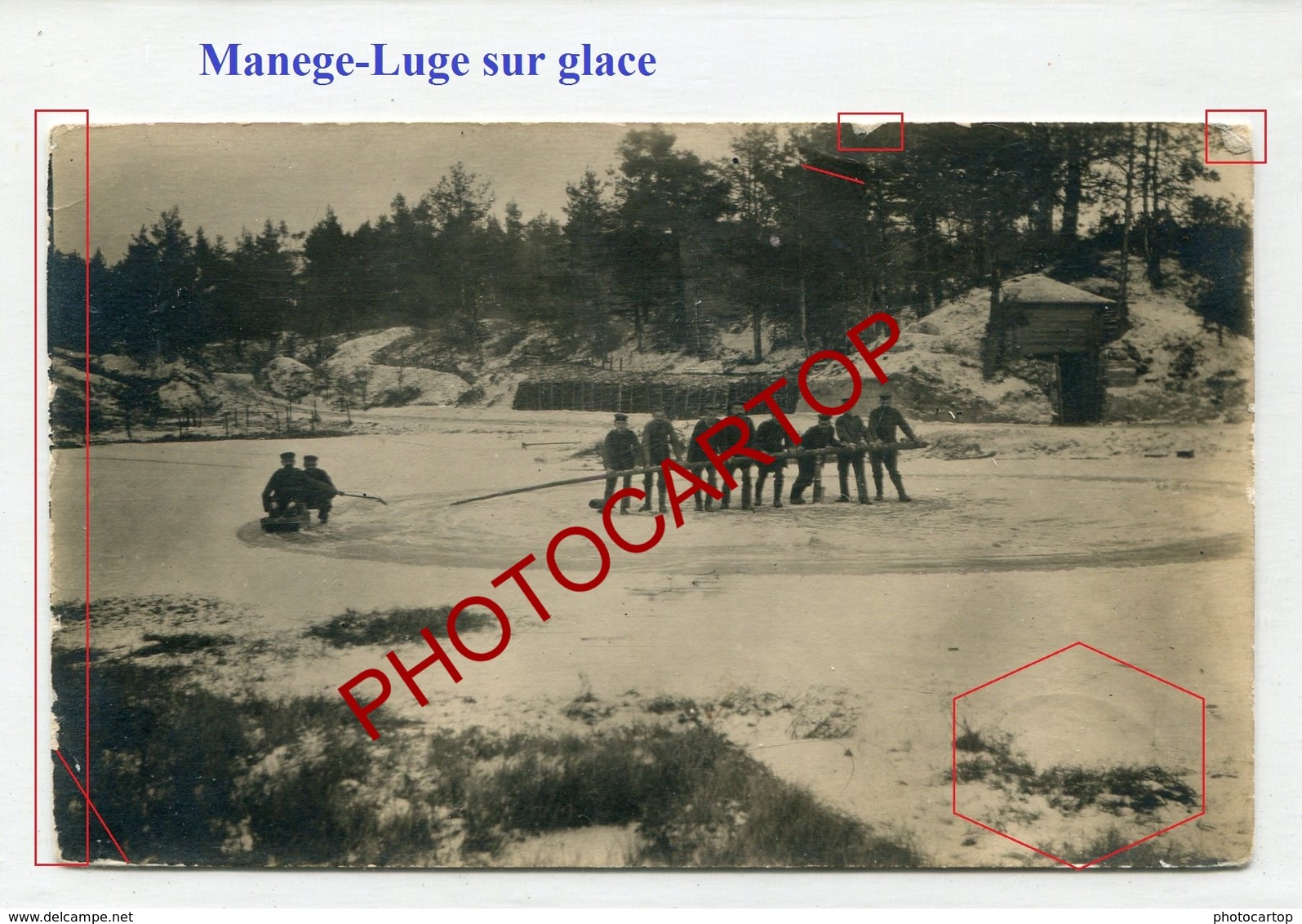 MANEGE-LUGE Sur Glace-Divertissements-CARTE PHOTO Allemande-Guerre 14-18-1WK-Militaria- - Guerre 1914-18