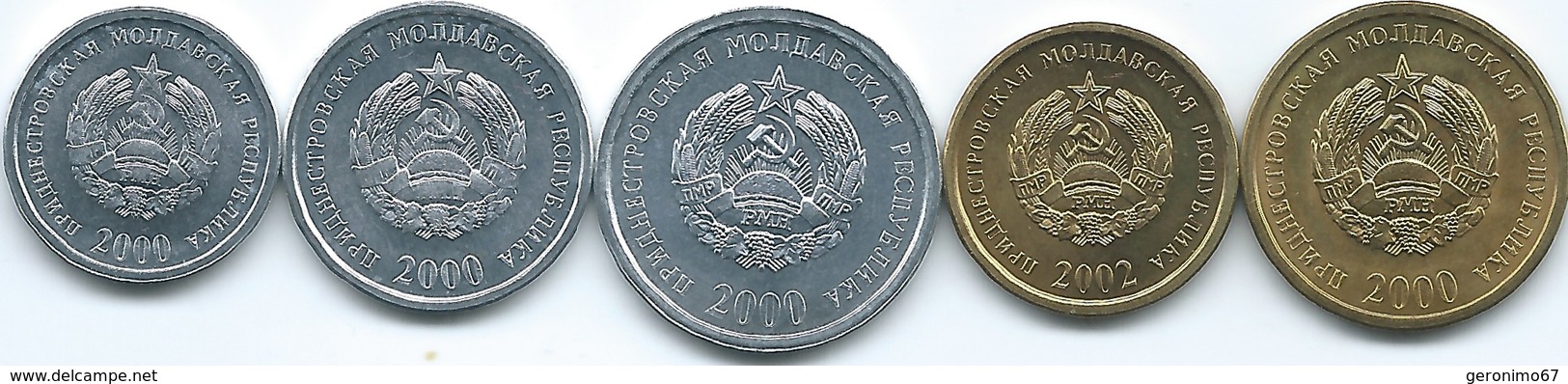 Transnistria - 2000 - 1, 5, 10 & 50 Kopeek (KM1-4); 2002 - 25 Kopeek (KM5) - Moldavie