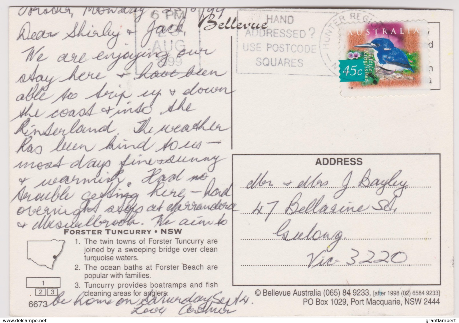 Forster Tuncurry, New South Wales - Posted 1999 With Bird Stamp - Other & Unclassified