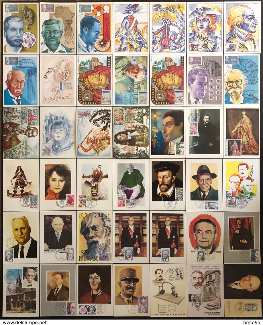 France Cartes Maximum - Lot De 42 Cartes Maximum - Thématique Personnage Célèbre - Collections, Lots & Séries