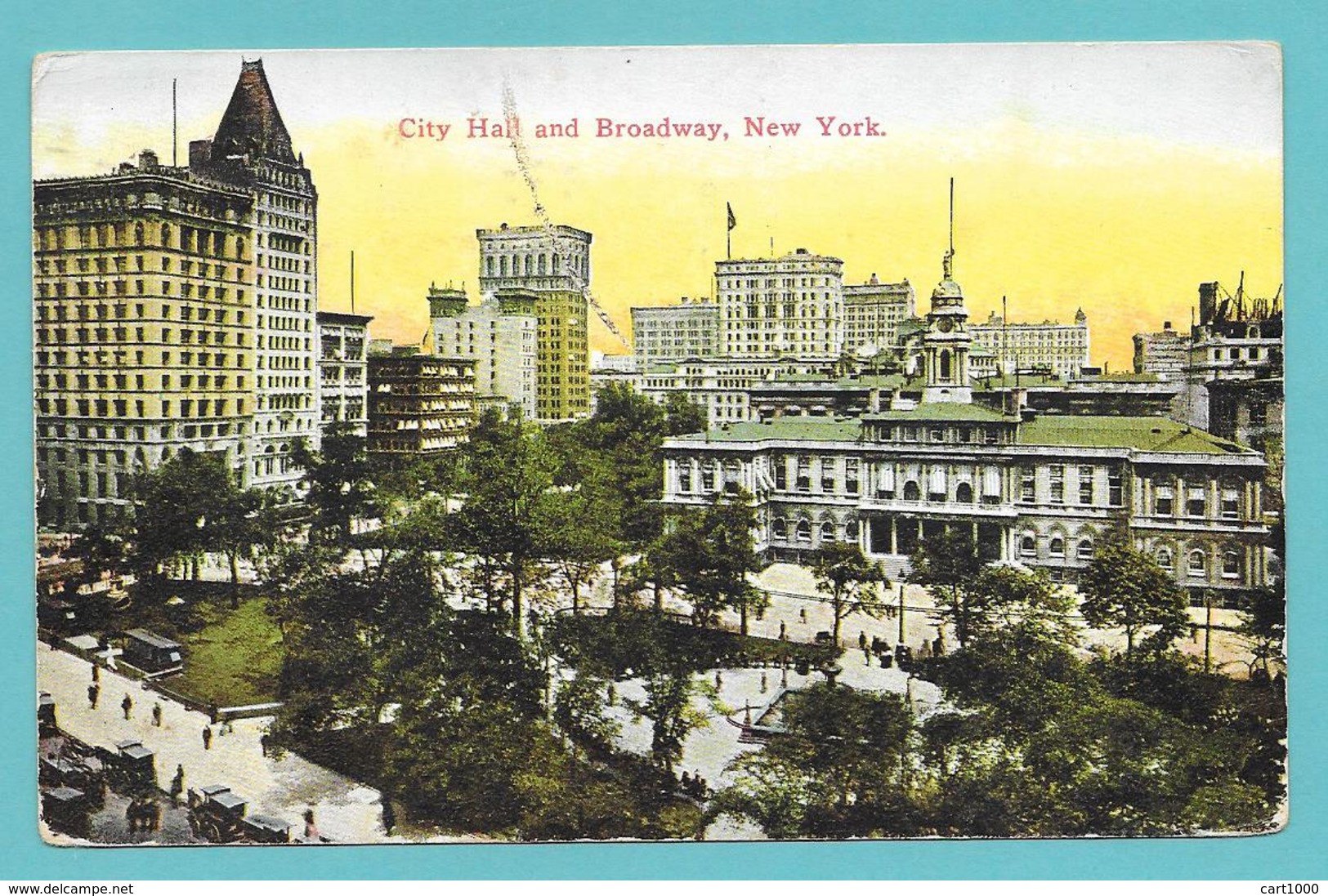 CITY HALL AND BROADWAY NEW YORK 1928 - Broadway