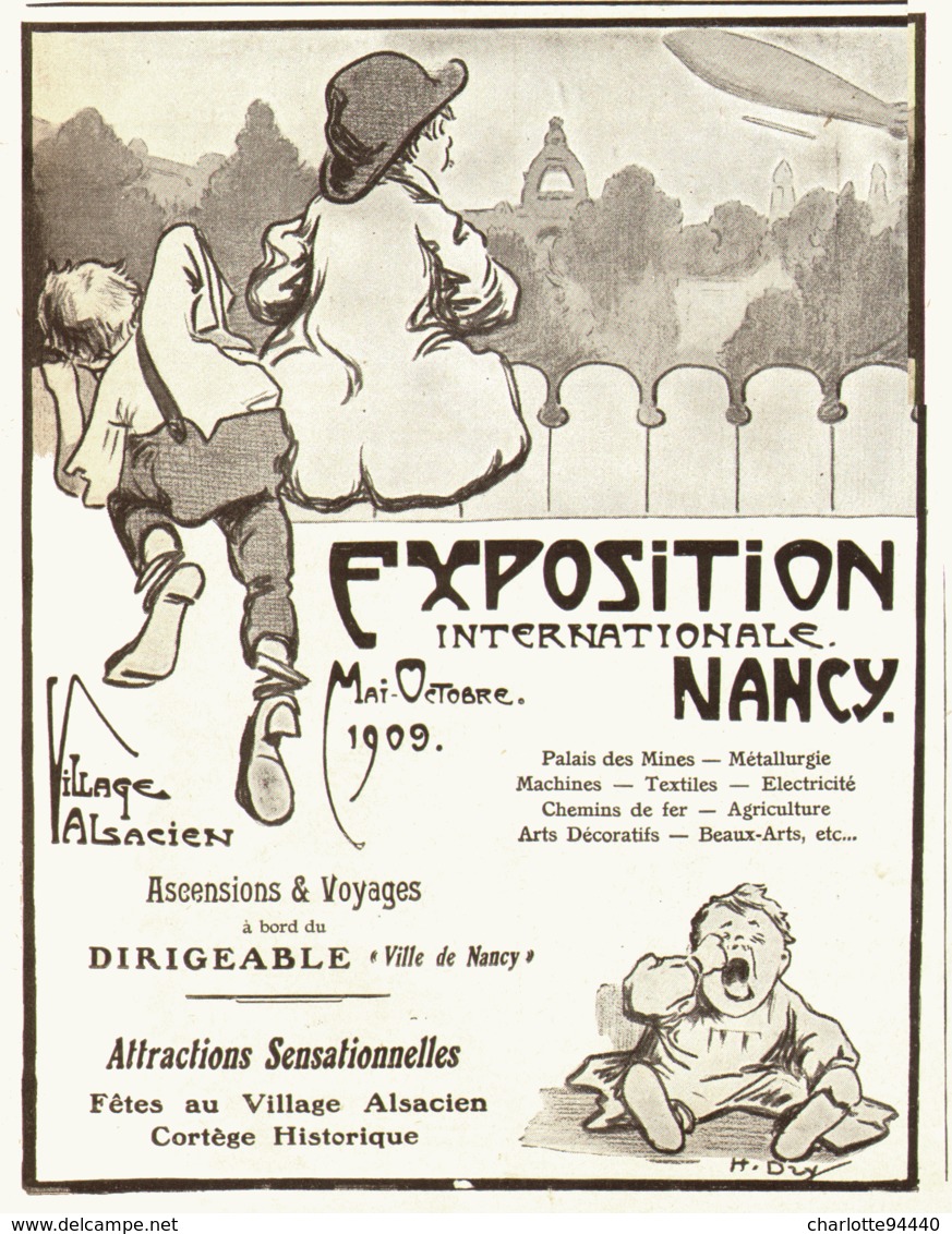 PUB EXPOSITION INTERNATIONALE De " NANCY "   1909 ( 1 ) - Lorraine - Vosges