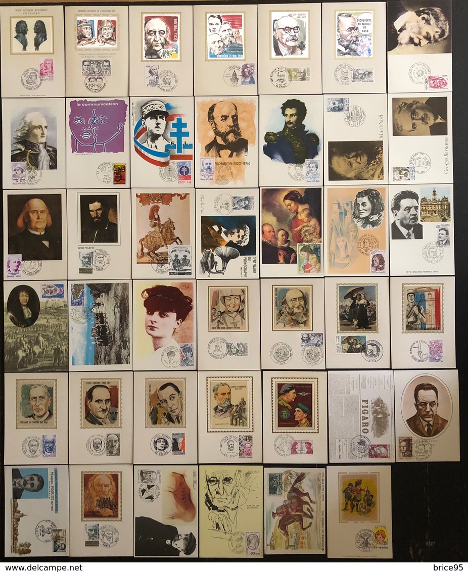 France Cartes Maximum - Lot De 41 Cartes Maximum - Thématique Personnage Célèbre - Verzamelingen & Reeksen