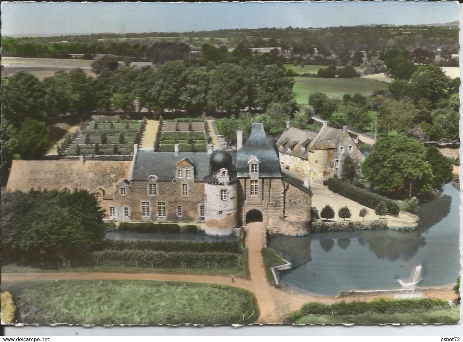 Cpsm, Bais (Mayenne) Château De Montesson, Vue Aérienne - Bais