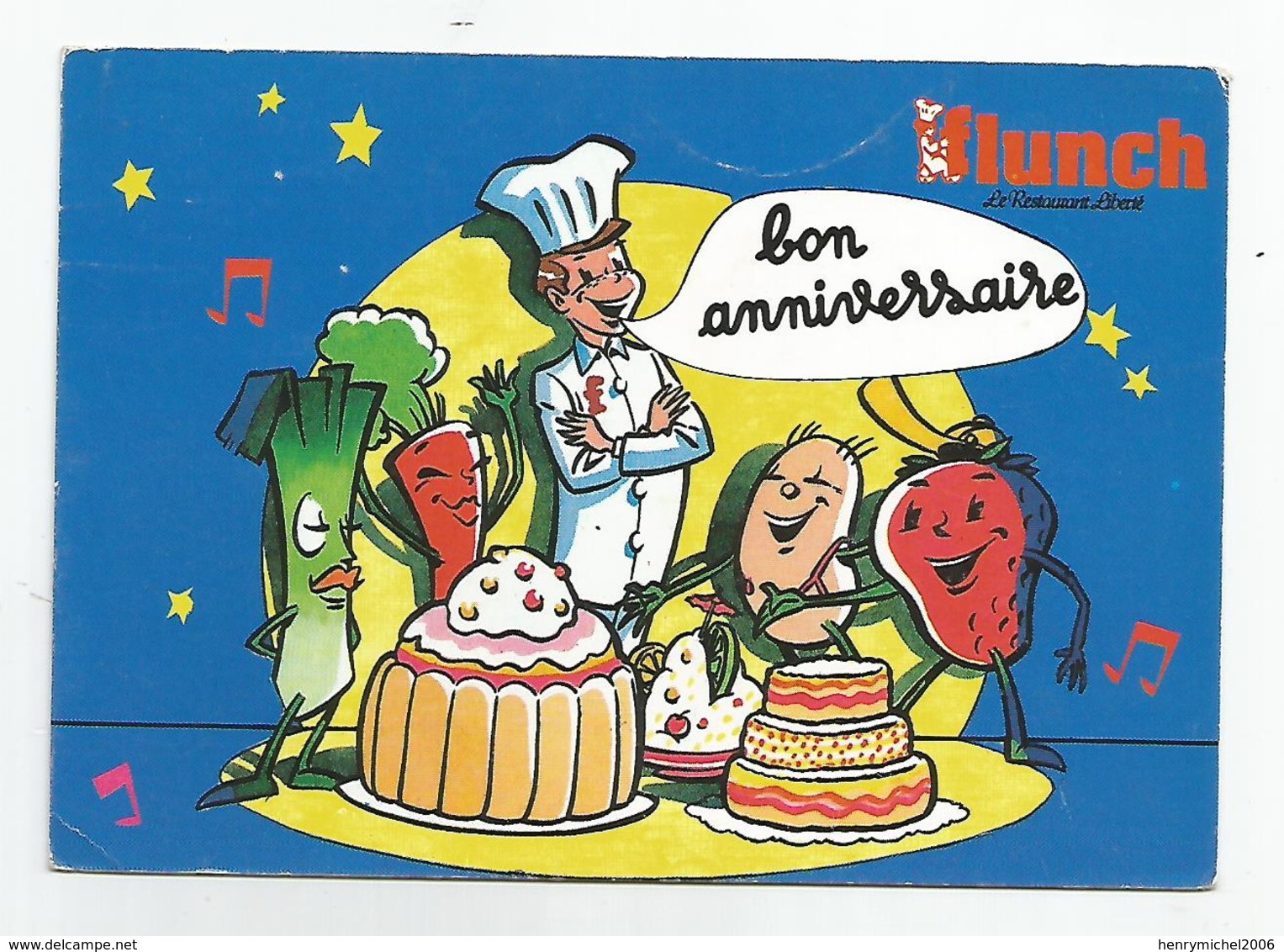 59 Nord - Villeneuve D'ascq Le Restaurant Flunch Rue Van Gogh " Bon Anniversaire 1987 " - Villeneuve D'Ascq