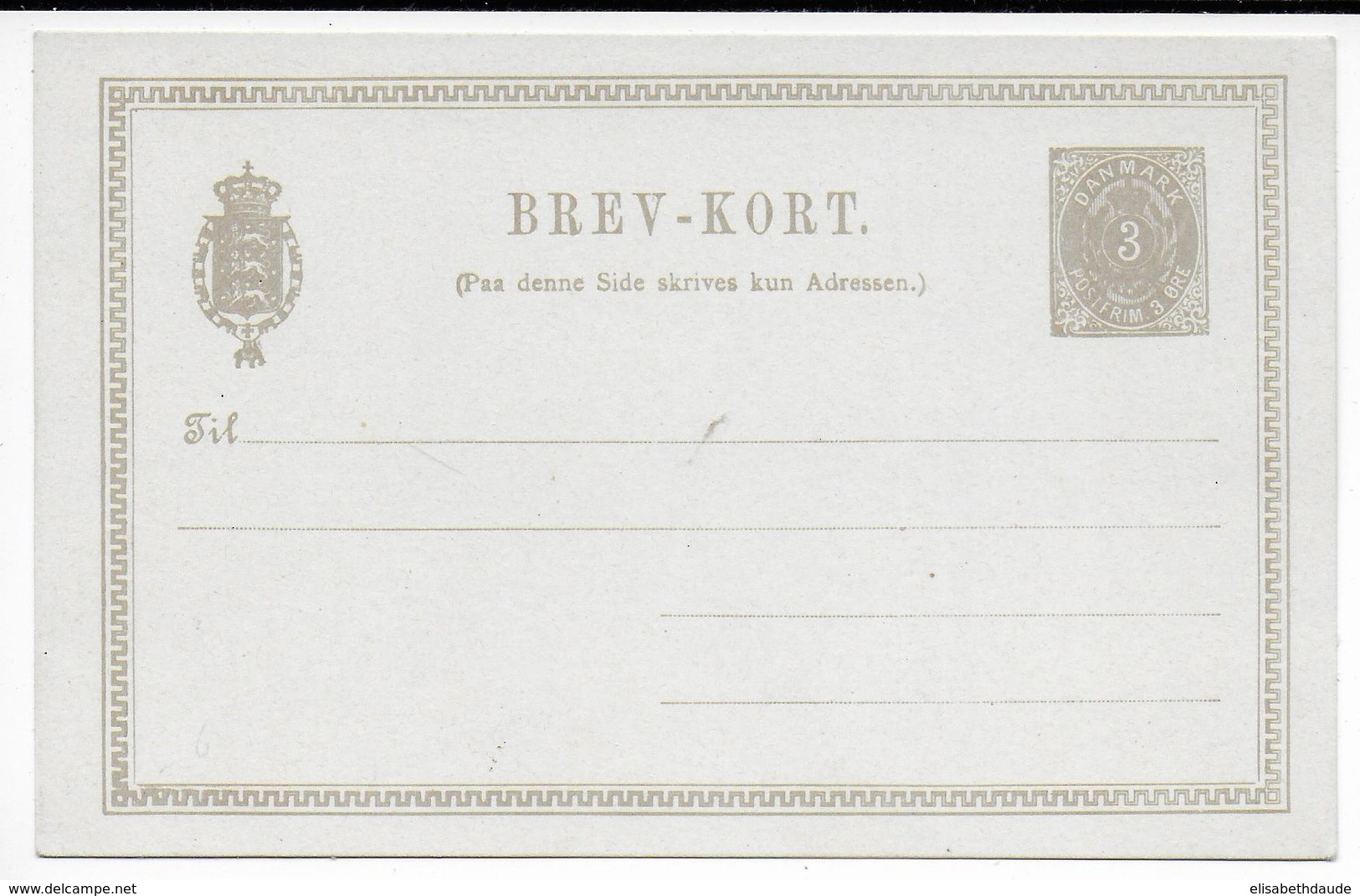 DANMARK - TYPE 1888 - CP ENTIER POSTAL Mi Nr. P17 NEUVE - Entiers Postaux