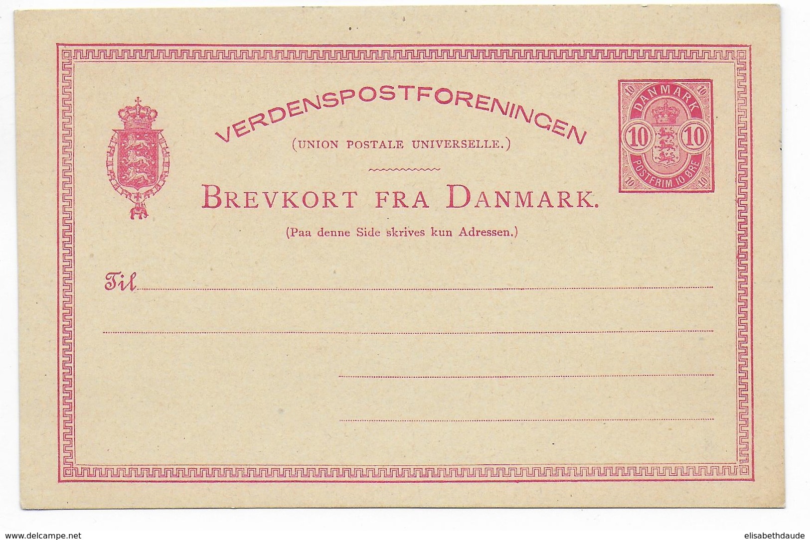DANMARK - TYPE 1882/1885 - CP ENTIER POSTAL Mi Nr. P23 NEUVE - Interi Postali