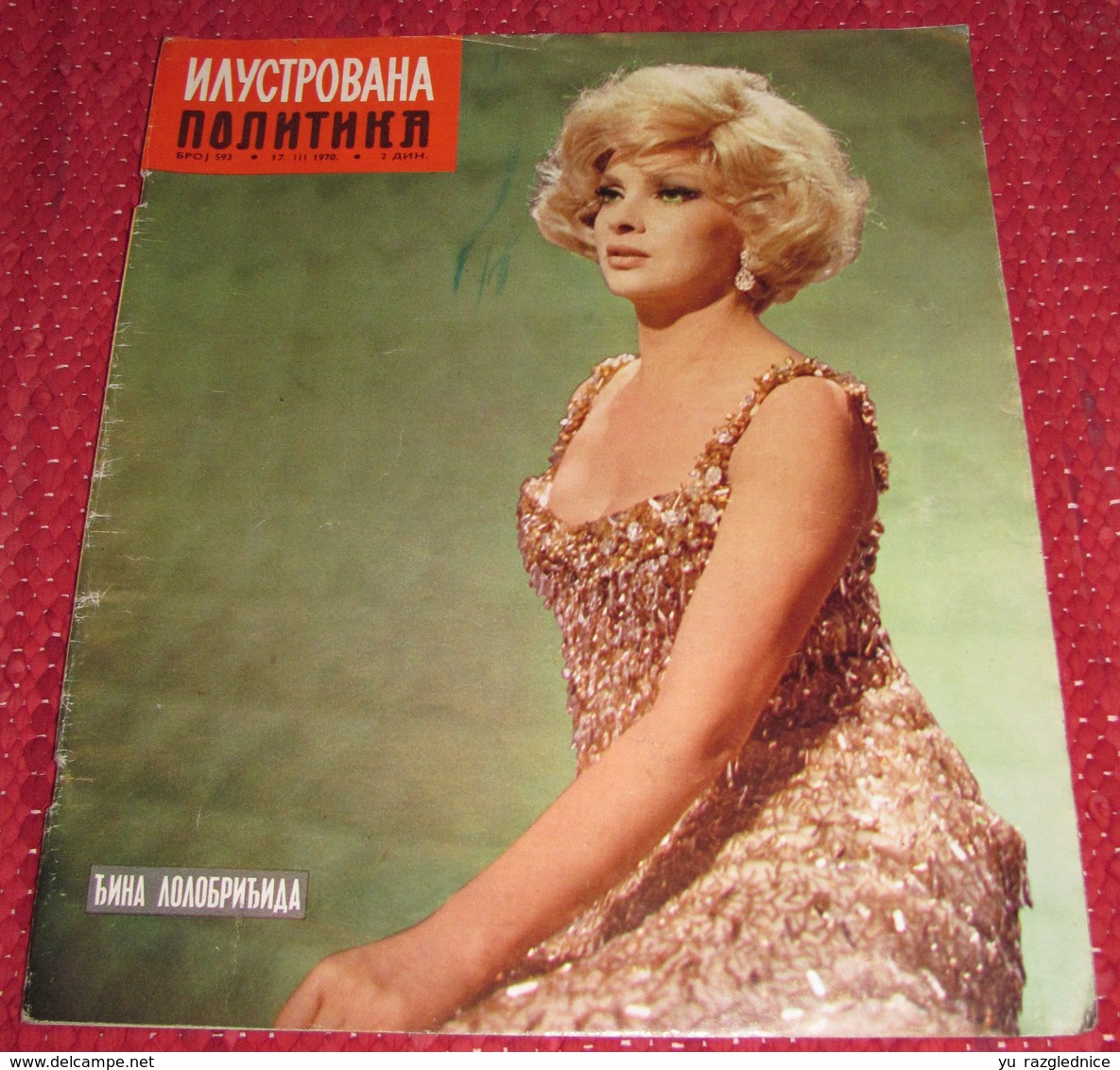 Gina Lollobrigida ILUSTROVANA POLITIKA Yugoslavian March 1970 VERY RARE - Magazines