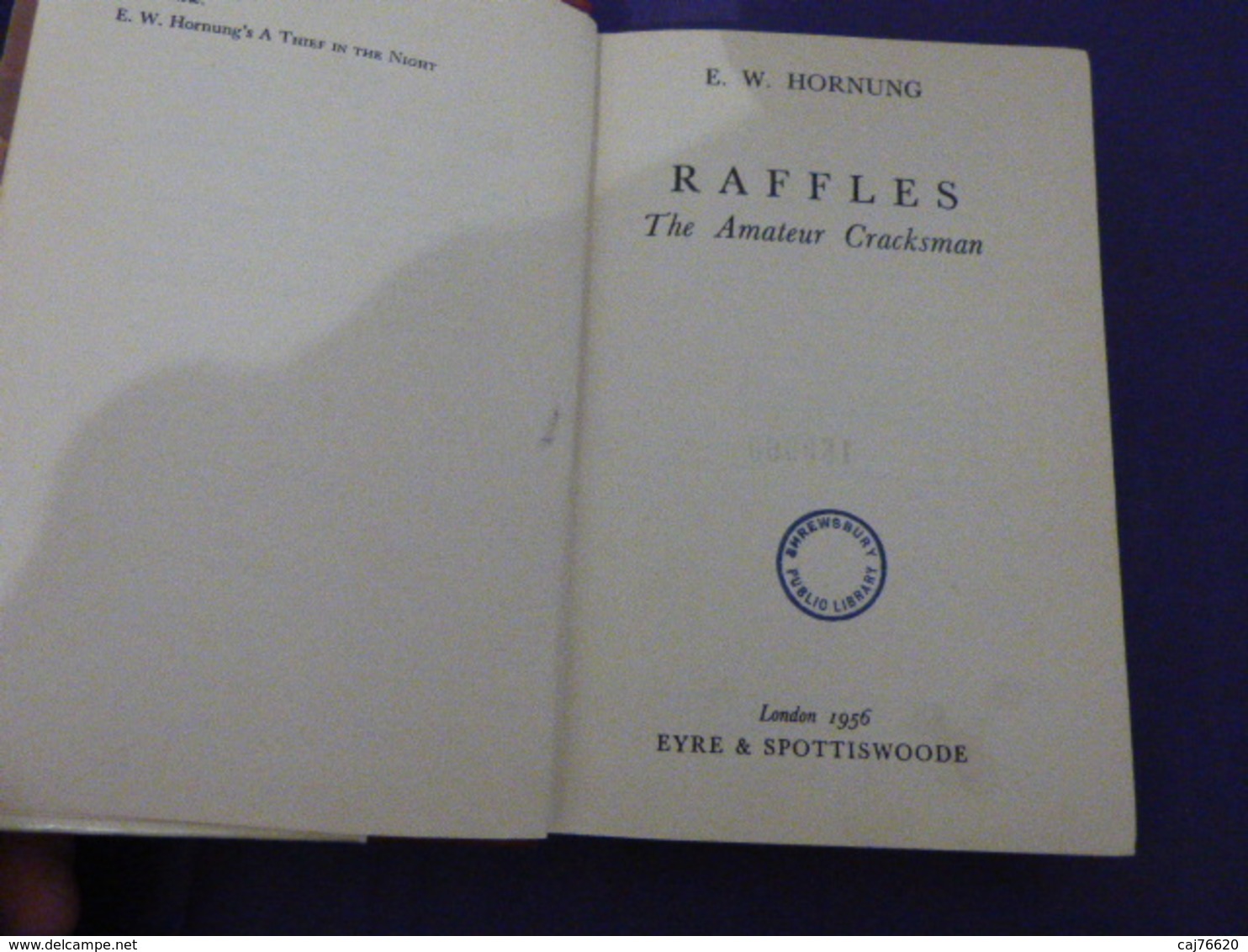 RAFFLES , THE AMATEUR  CRACKSMAN , W. HORNUNG (cai102) - Sonstige & Ohne Zuordnung