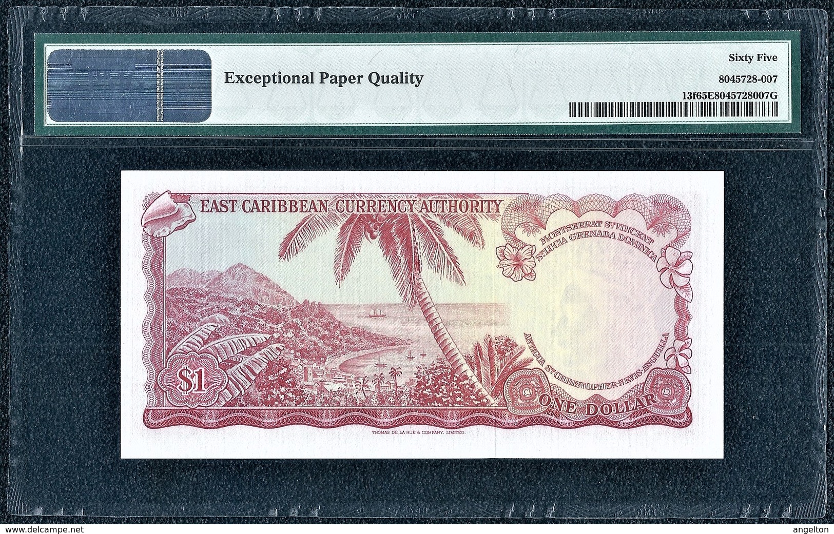 East Caribbean 1 Dollar 1965 Gem Unc PMG 65 EPQ - East Carribeans