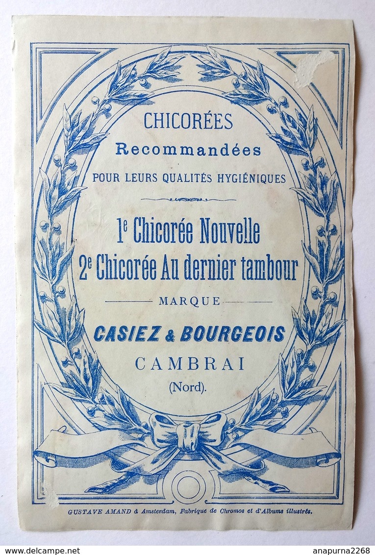 CHROMO LITHOGRAPHIE GRAND FORMAT.....GARÇONS ..TIR A L'ARC.....PUB / CHICORÉE CASIEZ ET BOURGEOIS - Autres & Non Classés