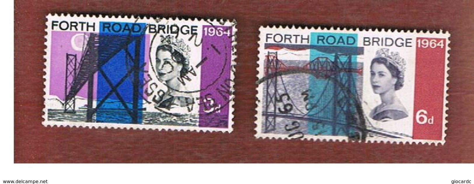 GRAN BRETAGNA (UNITED KINGDOM) -  SG 659.660  -  1964  FORTH  ROAD BRIDGE (COMPLET SET OF 2)    - USED° - Usati