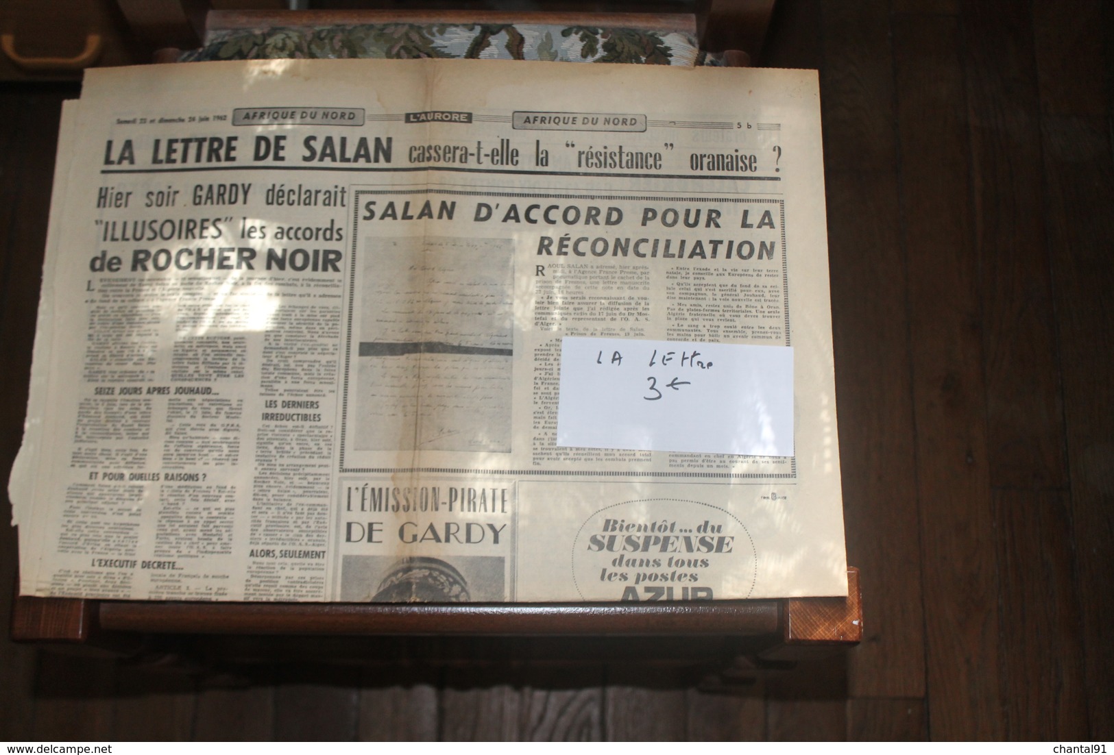 LA LETTRE DE SALAN EXTRAIT DE JOURNAL - Collections