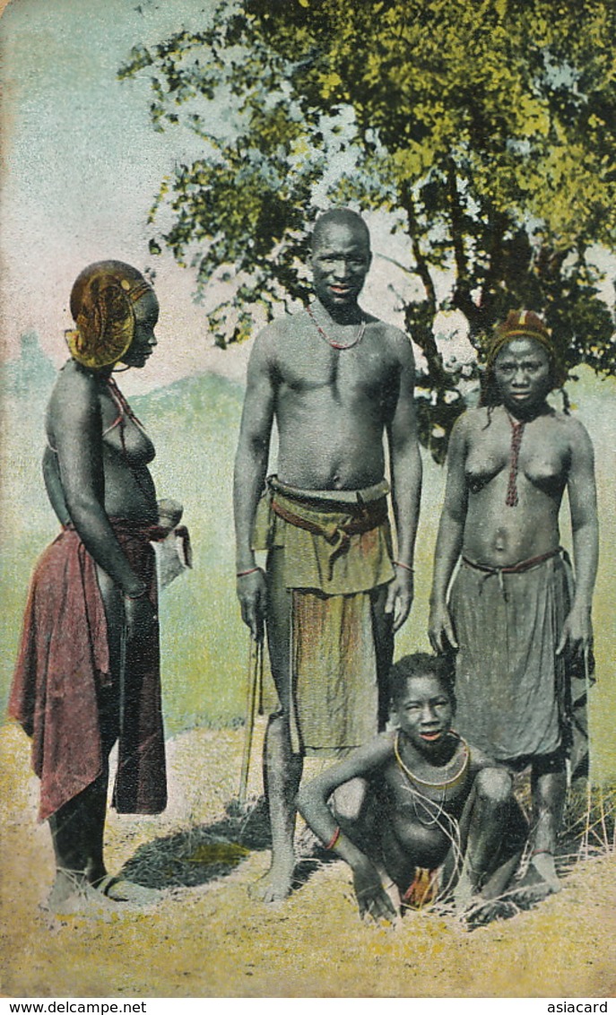 Owambos Von Der Nordgrenze Deutsch Sud West Afrika  Edit Spenker . Nude Man And Women Hand Colored - Namibia