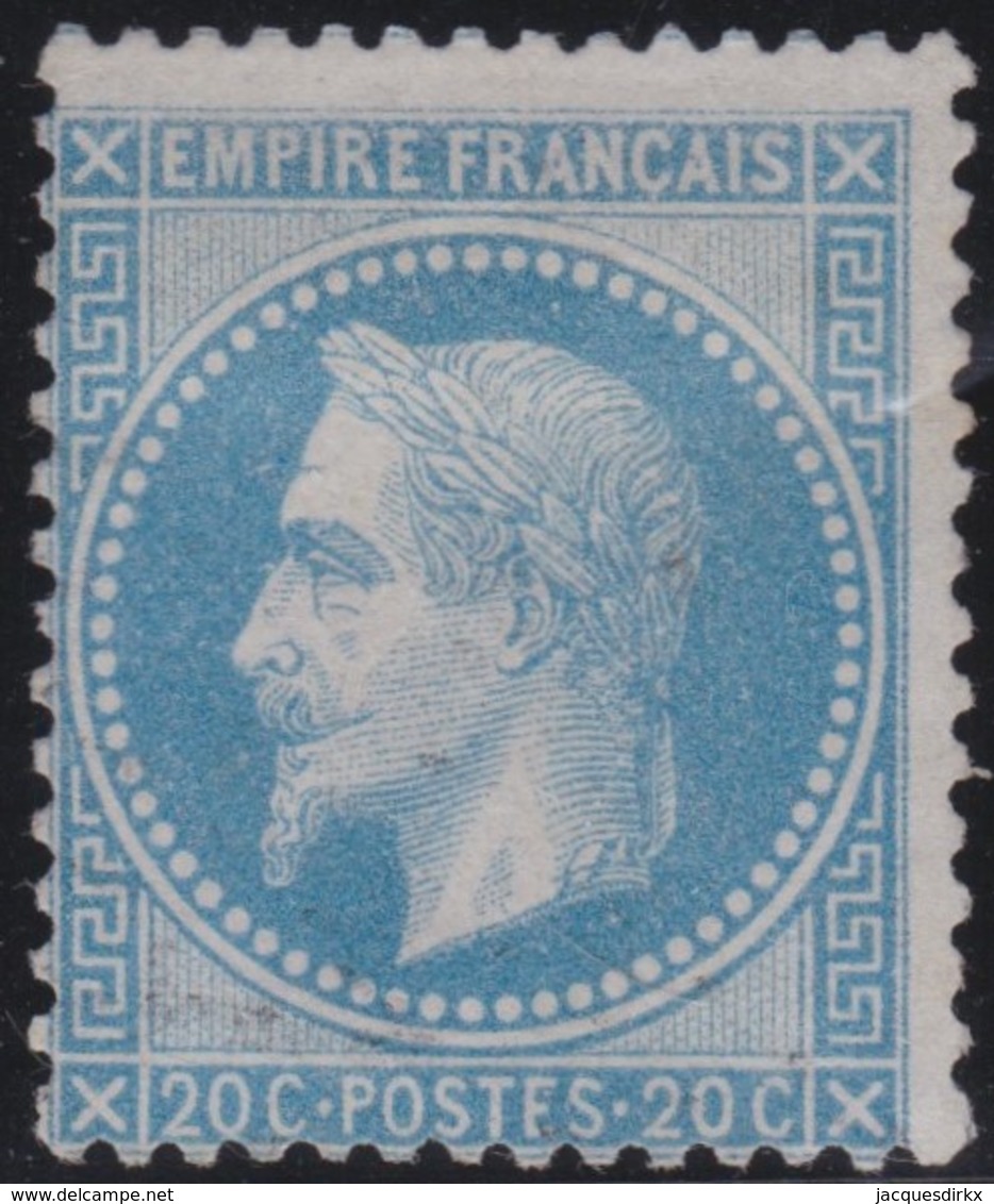 France   .    Yvert  .    29 B  ( 2 Scans )     .     (*)   .     Neuf Sans Gomme  .   /   .   Pas De Gomme - 1863-1870 Napoléon III Lauré