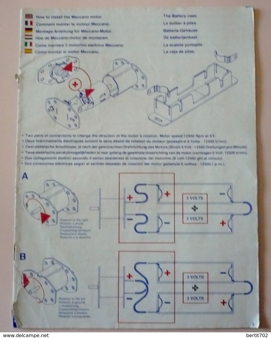 1 LOT COMPRENANT  2 MANUELS MECCANO ( Manque 1ère Et Dernière Pages ) + Divers Documents MECCANO - Voir Les Scans - Meccano