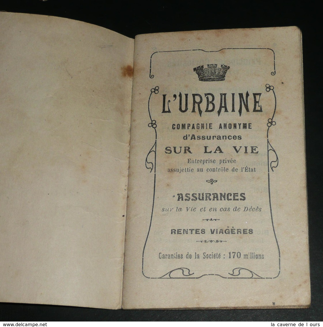 Ancien Agenda/calendrier, 1912, L'Urbaine-Vie Cie D'Assurance - Petit Format : 1901-20