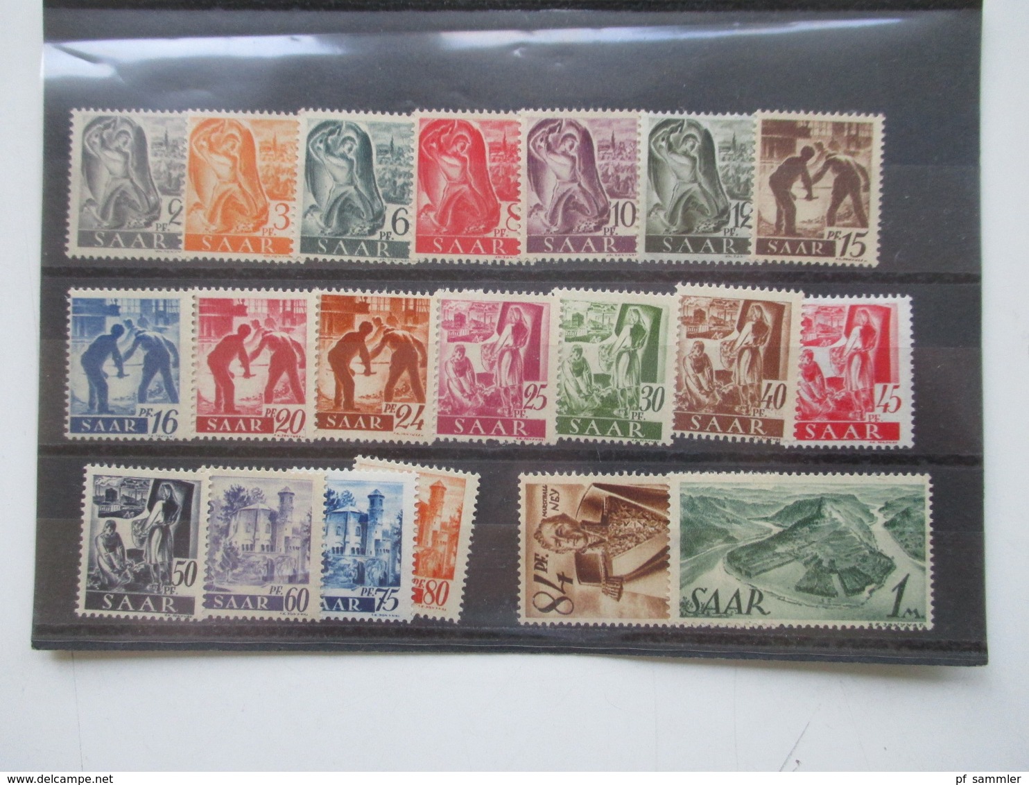Saarland 1947 Freimarken Berufe Und Ansichten Nr. 206 - 225 6 Sätze ** / Postfrisch Vereinzelte Marken * / Falz - Unused Stamps