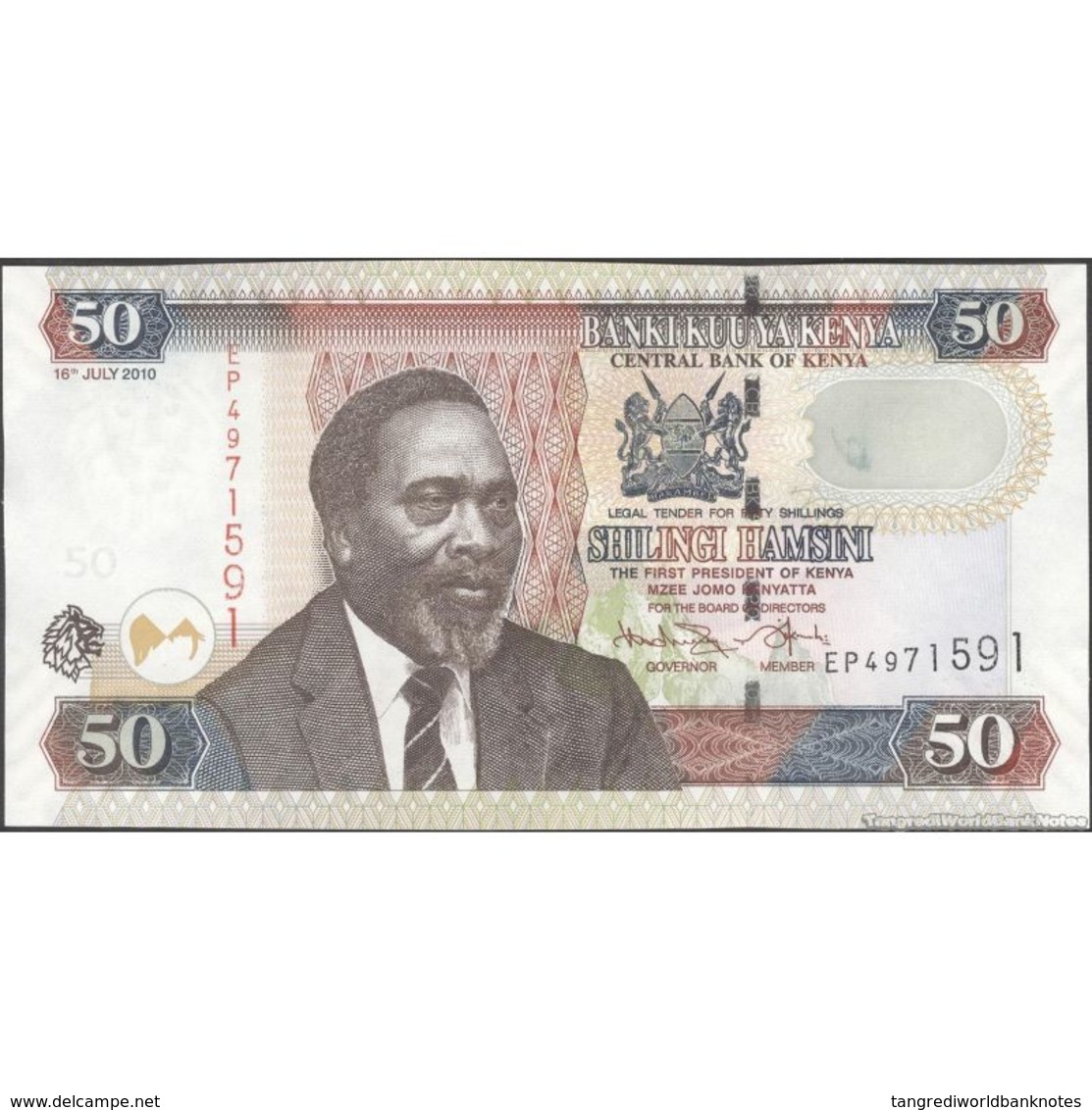 TWN - KENYA 47e - 50 Shillings 16.7.2010 Prefix EP UNC - Kenia