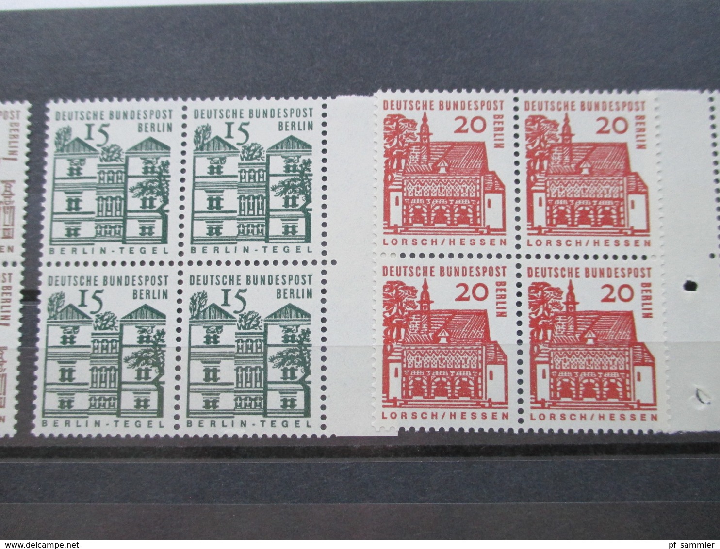 Berlin Freimarken Deutsche Bauwerke I Nr. 242 - 249 ** / Postfrisch 4er Blocks 130€ Katalogwert - Neufs