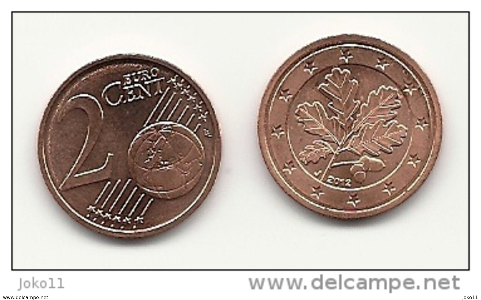 2 Cent, 2012, Prägestätte (J) Vz, Sehr Gut Erhaltene Umlaufmünze - Deutschland